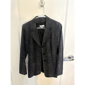 Gerard Darel Black & Grey Leopard Print Blazer – Size 38, Good Condition